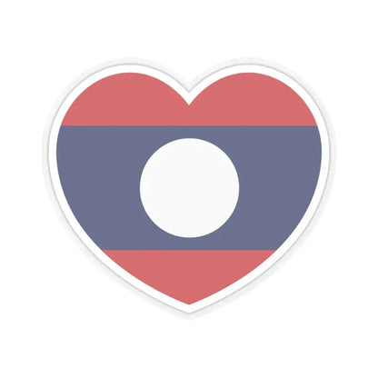Heart Flag of Laos - STICKER Vinyl Kiss-Cut Decal 6 Inch Transparent - The Sticker Space