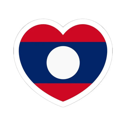 Heart Flag of Laos - STICKER Vinyl Kiss-Cut Decal 6 Inch White - The Sticker Space