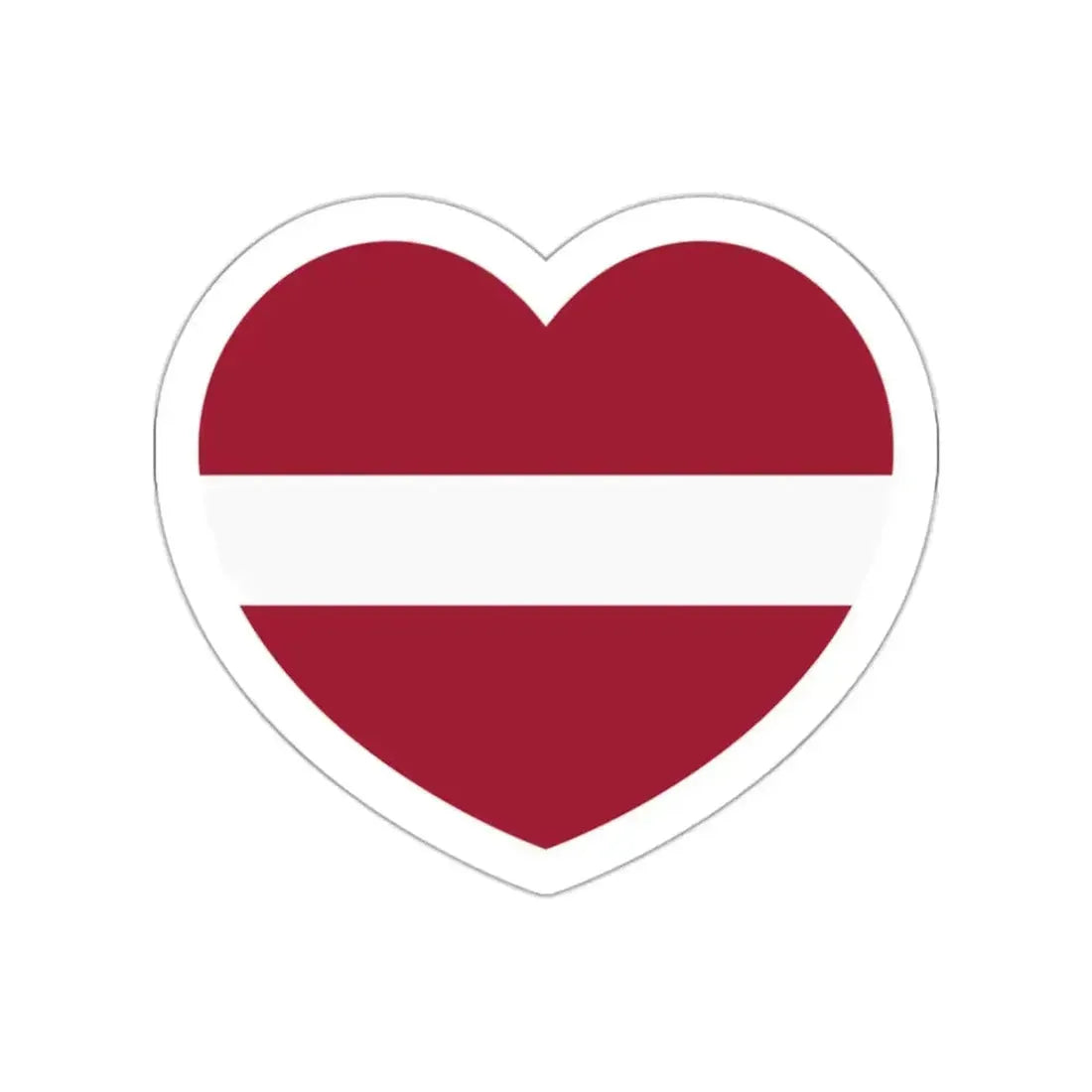Heart Flag of Latvia - STICKER Vinyl Die-Cut Decal White Die-Cut 2 Inch - The Sticker Space