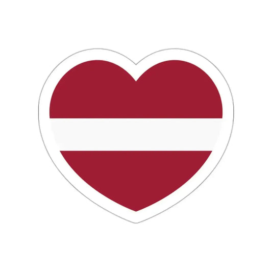 Heart Flag of Latvia - STICKER Vinyl Die-Cut Decal White Die-Cut 2 Inch - The Sticker Space