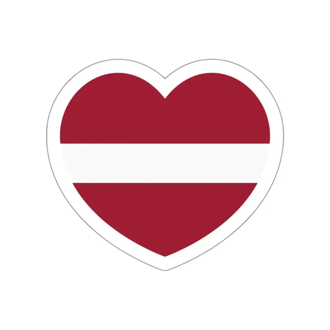 Heart Flag of Latvia - STICKER Vinyl Die-Cut Decal White Die-Cut 3 Inch - The Sticker Space