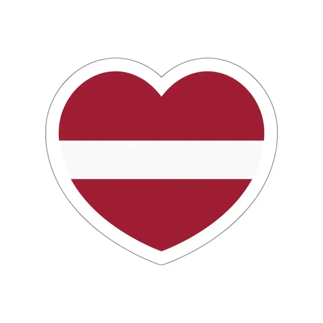 Heart Flag of Latvia - STICKER Vinyl Die-Cut Decal White Die-Cut 5 Inch - The Sticker Space