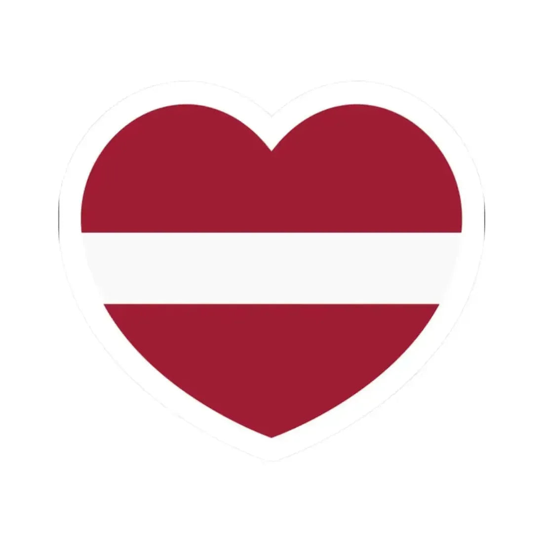 Heart Flag of Latvia - STICKER Vinyl Kiss-Cut Decal 2 Inch White - The Sticker Space