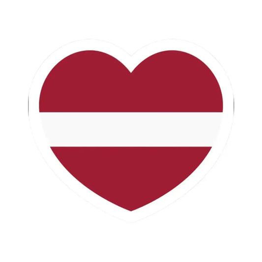 Heart Flag of Latvia - STICKER Vinyl Kiss-Cut Decal 2 Inch White - The Sticker Space