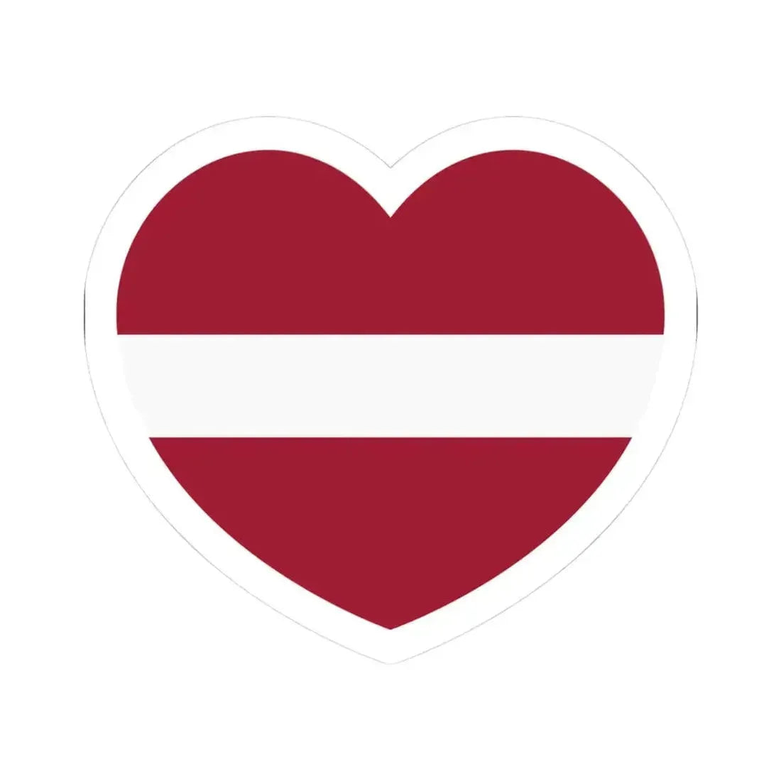 Heart Flag of Latvia - STICKER Vinyl Kiss-Cut Decal 3 Inch White - The Sticker Space