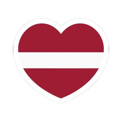 Heart Flag of Latvia - STICKER Vinyl Kiss-Cut Decal 3 Inch White - The Sticker Space