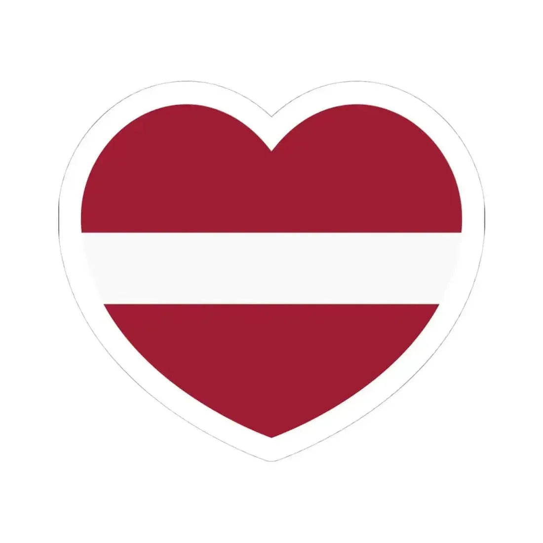 Heart Flag of Latvia - STICKER Vinyl Kiss-Cut Decal 4 Inch White - The Sticker Space