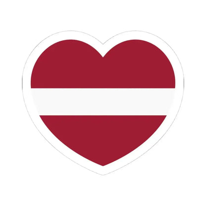 Heart Flag of Latvia - STICKER Vinyl Kiss-Cut Decal 4 Inch White - The Sticker Space