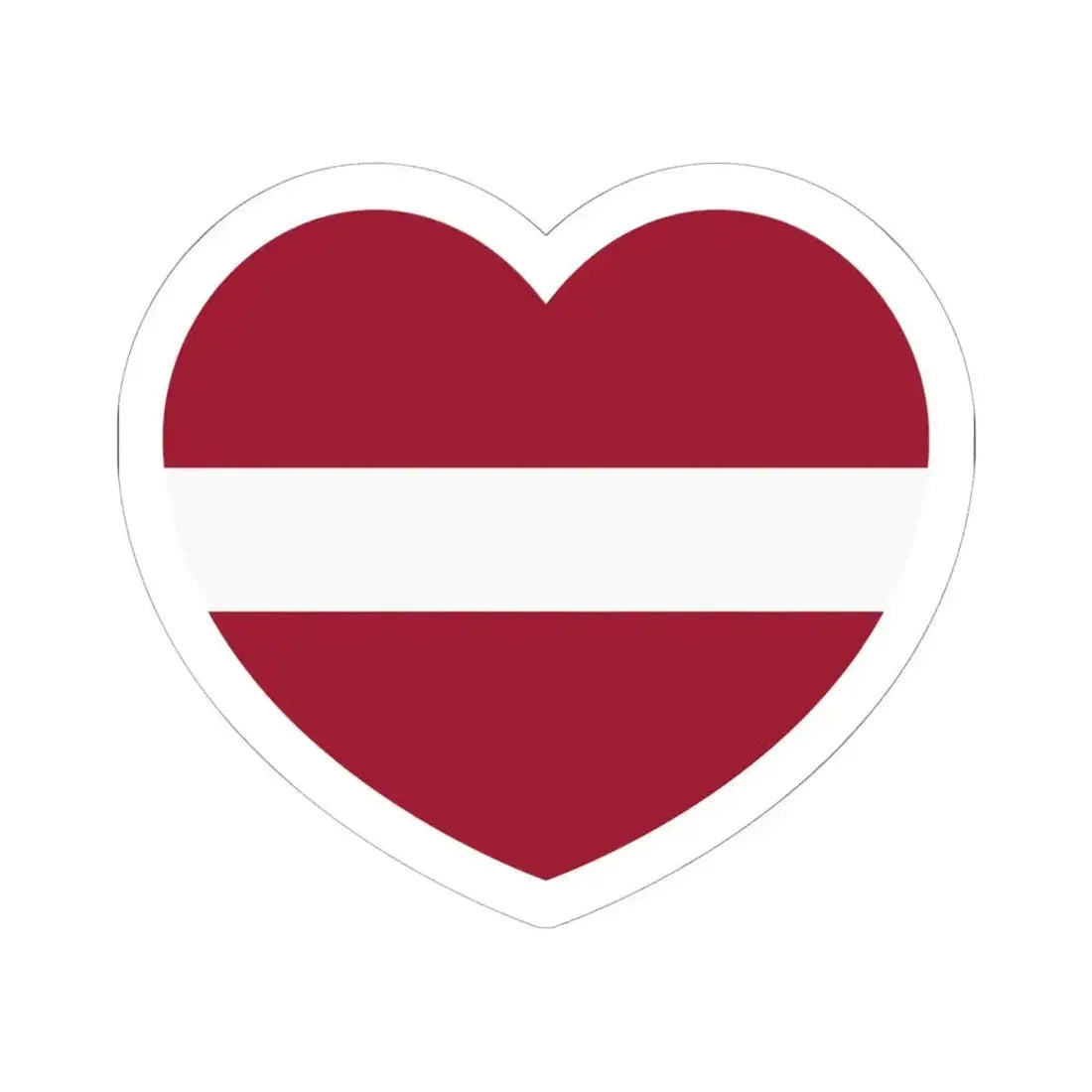Heart Flag of Latvia - STICKER Vinyl Kiss-Cut Decal 6 Inch White - The Sticker Space