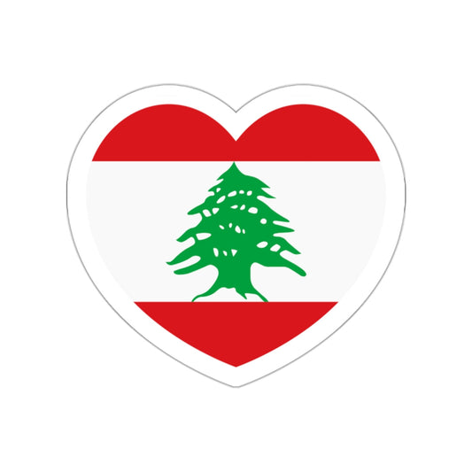 Heart Flag of Lebanon - STICKER Vinyl Die-Cut Decal-White-The Sticker Space