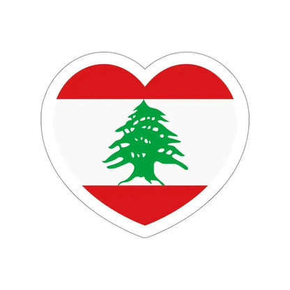 Heart Flag of Lebanon - STICKER Vinyl Die-Cut Decal White Die-Cut 3 Inch - The Sticker Space