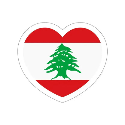 Heart Flag of Lebanon - STICKER Vinyl Die-Cut Decal White Die-Cut 5 Inch - The Sticker Space