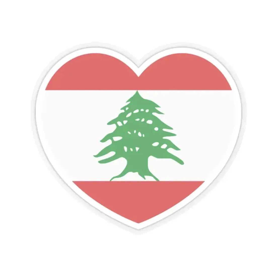 Heart Flag of Lebanon - STICKER Vinyl Kiss-Cut Decal 2 Inch Transparent - The Sticker Space