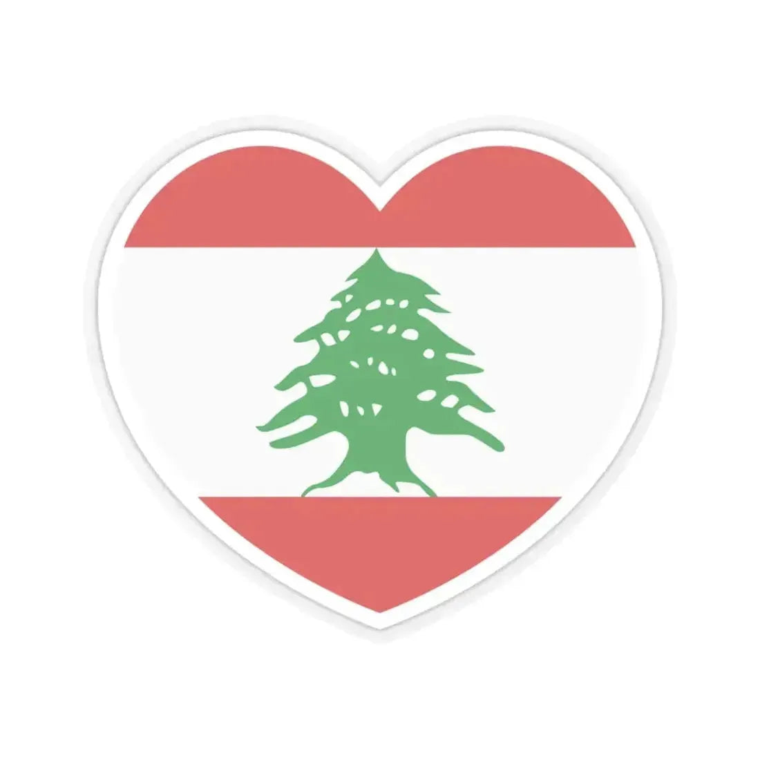 Heart Flag of Lebanon - STICKER Vinyl Kiss-Cut Decal 3 Inch Transparent - The Sticker Space