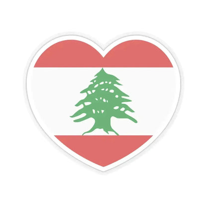 Heart Flag of Lebanon - STICKER Vinyl Kiss-Cut Decal 6 Inch Transparent - The Sticker Space