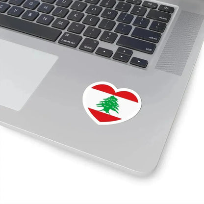 Heart Flag of Lebanon - STICKER Vinyl Kiss-Cut Decal - The Sticker Space