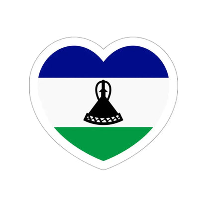 Heart Flag of Lesotho - STICKER Vinyl Die-Cut Decal White Die-Cut 2 Inch - The Sticker Space