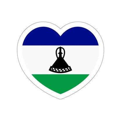 Heart Flag of Lesotho - STICKER Vinyl Die-Cut Decal White Die-Cut 5 Inch - The Sticker Space