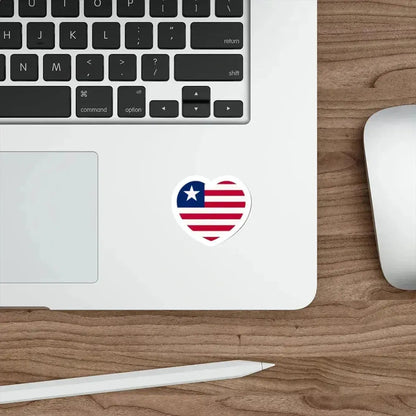 Heart Flag of Liberia - STICKER Vinyl Die-Cut Decal - The Sticker Space