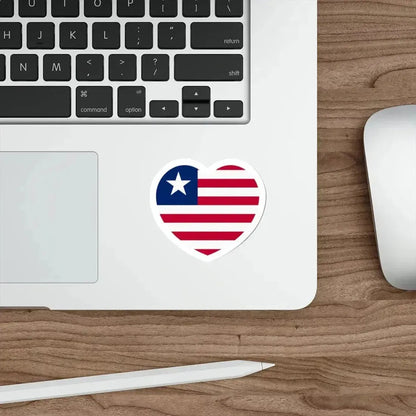 Heart Flag of Liberia - STICKER Vinyl Die-Cut Decal - The Sticker Space