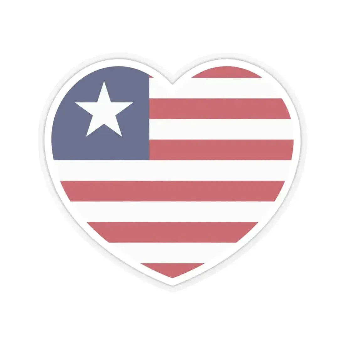 Heart Flag of Liberia - STICKER Vinyl Kiss-Cut Decal 4 Inch Transparent - The Sticker Space