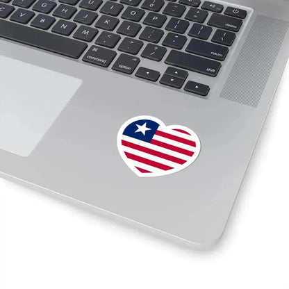 Heart Flag of Liberia - STICKER Vinyl Kiss-Cut Decal - The Sticker Space