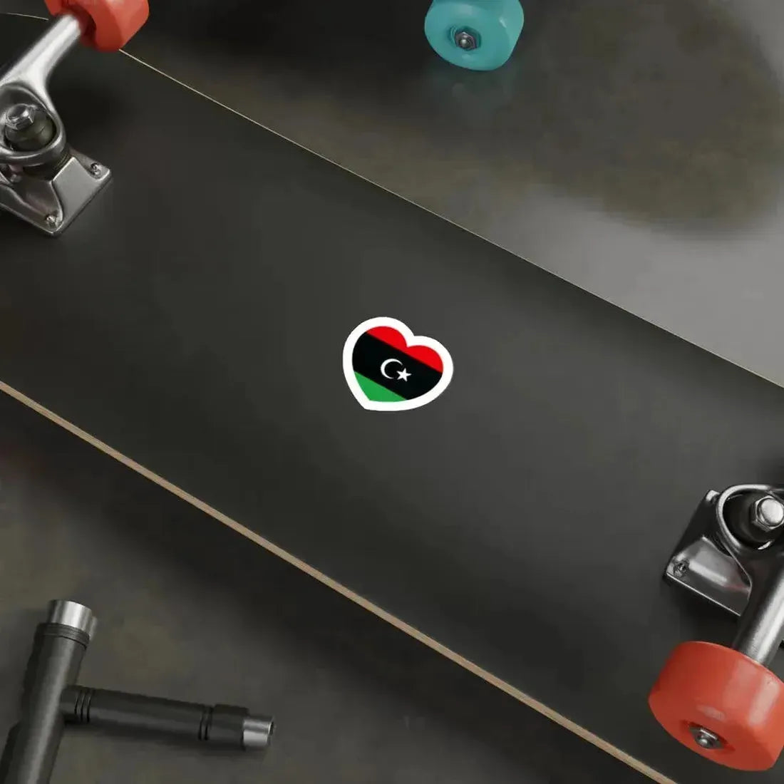 Heart Flag of Libya - STICKER Vinyl Die-Cut Decal - The Sticker Space