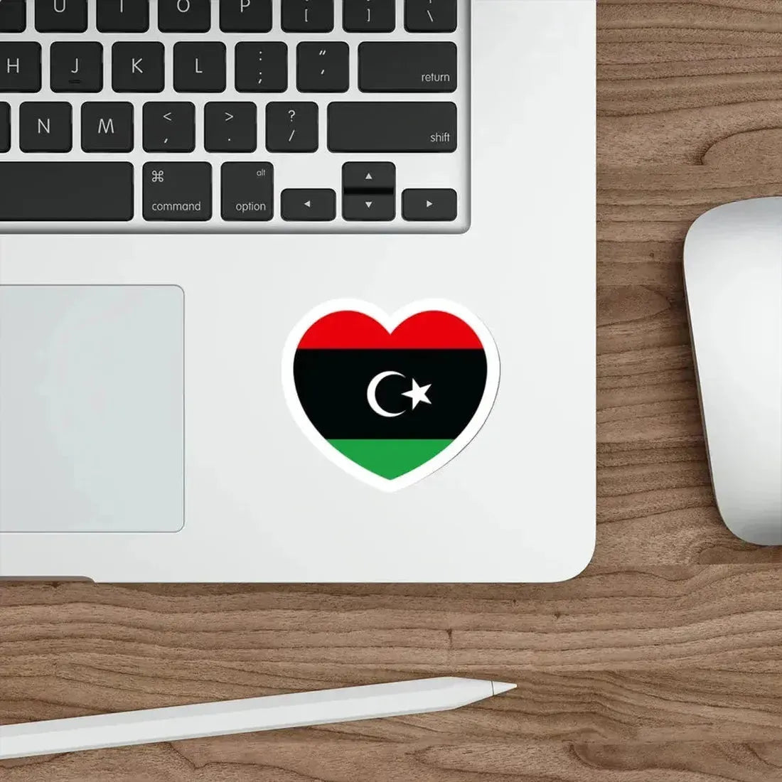 Heart Flag of Libya - STICKER Vinyl Die-Cut Decal - The Sticker Space