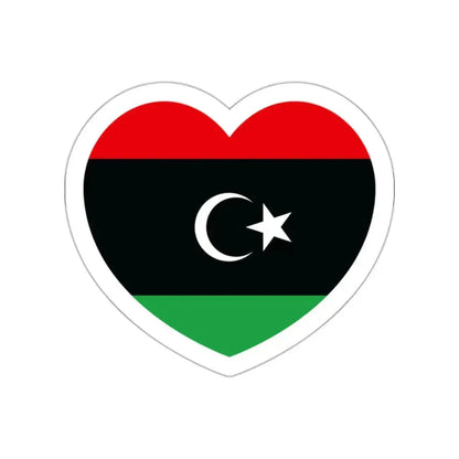 Heart Flag of Libya - STICKER Vinyl Die-Cut Decal White Die-Cut 2 Inch - The Sticker Space