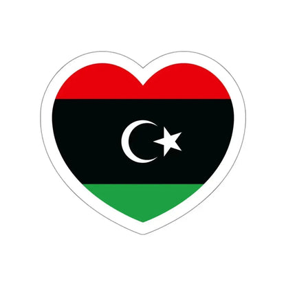 Heart Flag of Libya - STICKER Vinyl Die-Cut Decal White Die-Cut 3 Inch - The Sticker Space