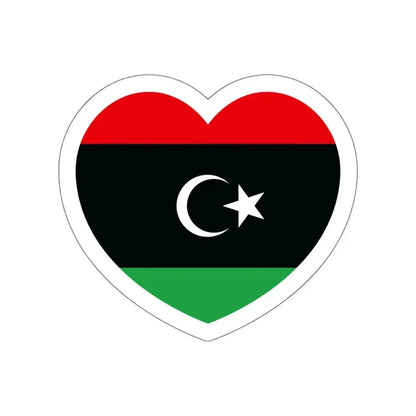 Heart Flag of Libya - STICKER Vinyl Die-Cut Decal White Die-Cut 5 Inch - The Sticker Space