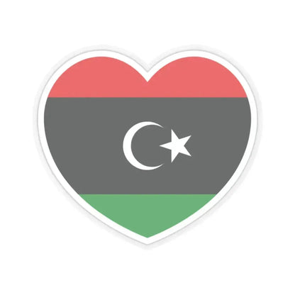 Heart Flag of Libya - STICKER Vinyl Kiss-Cut Decal 2 Inch Transparent - The Sticker Space