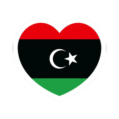 Heart Flag of Libya - STICKER Vinyl Kiss-Cut Decal 2 Inch White - The Sticker Space