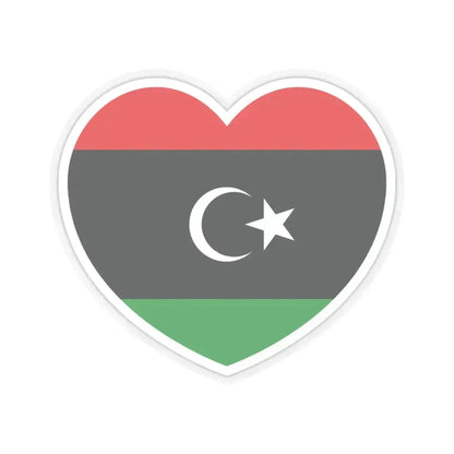 Heart Flag of Libya - STICKER Vinyl Kiss-Cut Decal 3 Inch Transparent - The Sticker Space