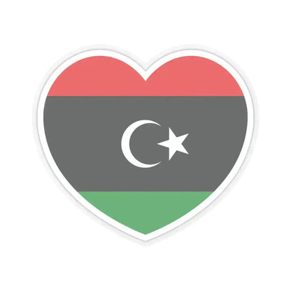 Heart Flag of Libya - STICKER Vinyl Kiss-Cut Decal 4 Inch Transparent - The Sticker Space