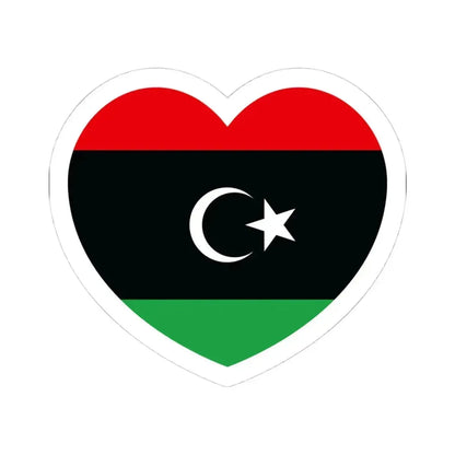 Heart Flag of Libya - STICKER Vinyl Kiss-Cut Decal 4 Inch White - The Sticker Space