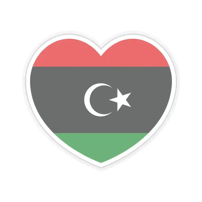 Heart Flag of Libya - STICKER Vinyl Kiss-Cut Decal 6 Inch Transparent - The Sticker Space