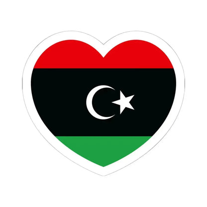 Heart Flag of Libya - STICKER Vinyl Kiss-Cut Decal 6 Inch White - The Sticker Space