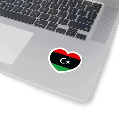 Heart Flag of Libya - STICKER Vinyl Kiss-Cut Decal - The Sticker Space