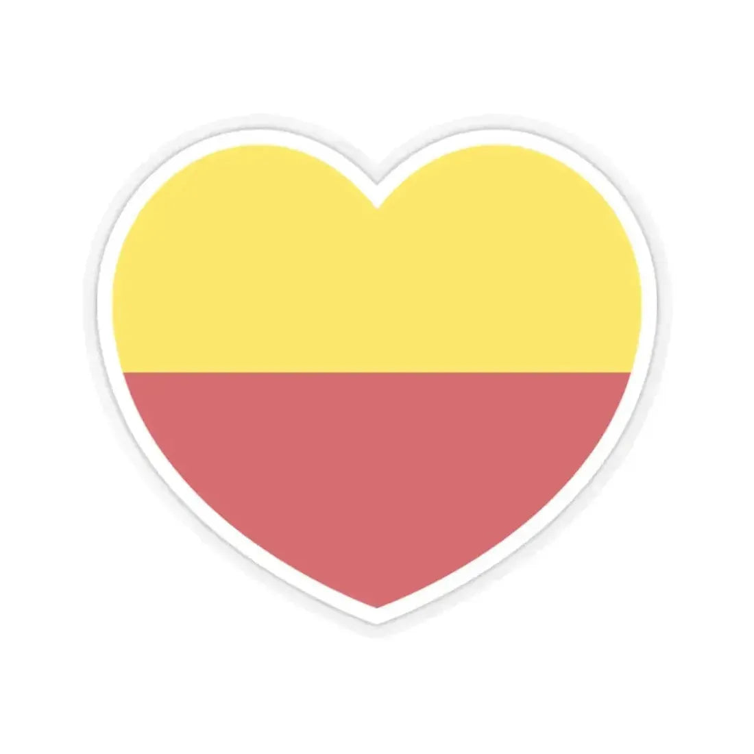 Heart Flag of Liechtenstein 1719-1852 - STICKER Vinyl Kiss-Cut Decal 2 Inch Transparent - The Sticker Space