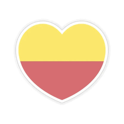 Heart Flag of Liechtenstein 1719-1852 - STICKER Vinyl Kiss-Cut Decal 2 Inch Transparent - The Sticker Space