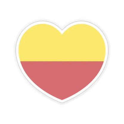 Heart Flag of Liechtenstein 1719-1852 - STICKER Vinyl Kiss-Cut Decal 4 Inch Transparent - The Sticker Space