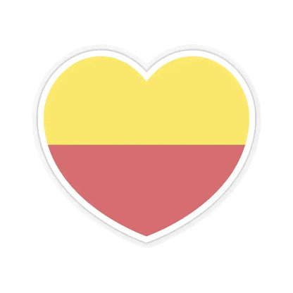 Heart Flag of Liechtenstein 1719-1852 - STICKER Vinyl Kiss-Cut Decal 6 Inch Transparent - The Sticker Space