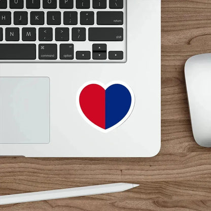 Heart Flag of Liechtenstein 1852-1921 - STICKER Vinyl Die-Cut Decal - The Sticker Space