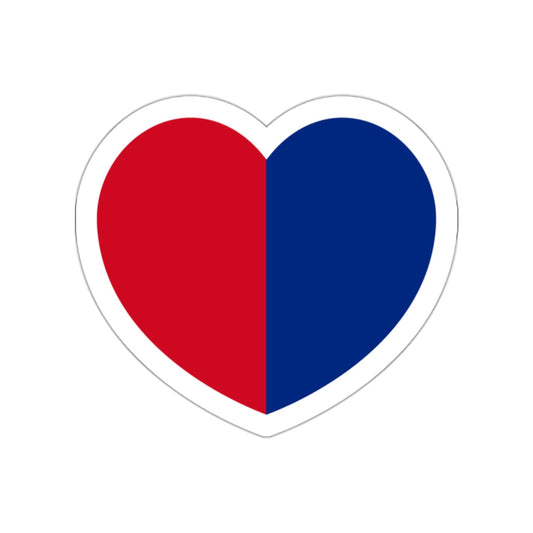 Heart Flag of Liechtenstein 1852-1921 - STICKER Vinyl Die-Cut Decal-White-The Sticker Space