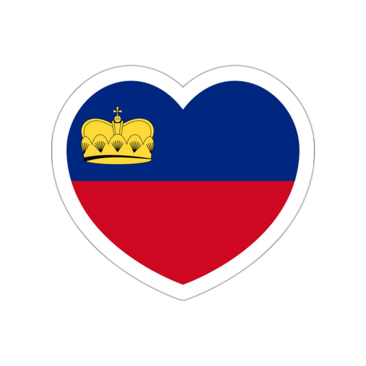 Heart Flag of Liechtenstein 1937-1982 - STICKER Vinyl Die-Cut Decal-White-The Sticker Space