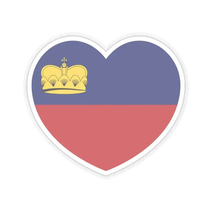 Heart Flag of Liechtenstein 1937-1982 - STICKER Vinyl Kiss-Cut Decal 6 Inch Transparent - The Sticker Space