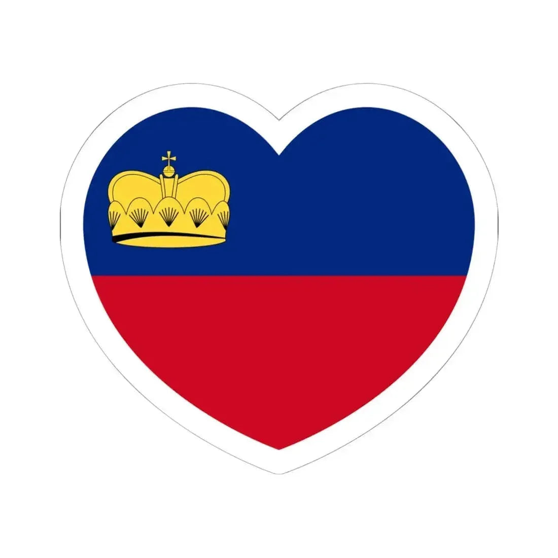 Heart Flag of Liechtenstein 1937-1982 - STICKER Vinyl Kiss-Cut Decal 6 Inch White - The Sticker Space