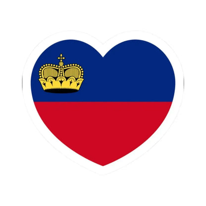 Heart Flag of Liechtenstein - STICKER Vinyl Kiss-Cut Decal 2 Inch White - The Sticker Space