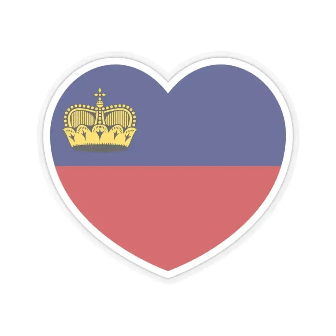 Heart Flag of Liechtenstein - STICKER Vinyl Kiss-Cut Decal 3 Inch Transparent - The Sticker Space